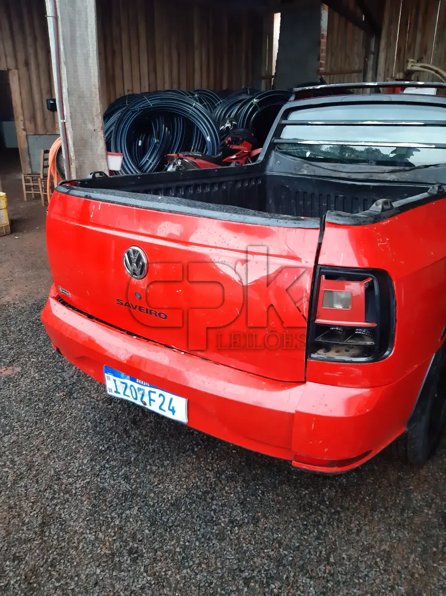 LOTE 002 - Marca Volkswagen, Modelo Nova Saveiro TL MBVS, Renavan  01206770527, Placa IZO7F24 Chassi 9BWKB45UXP017556,  Ano/Mod 2019/2020, Motor 4 Cilindros, 8 válvulas Potência 104  CV, cor vermelha.