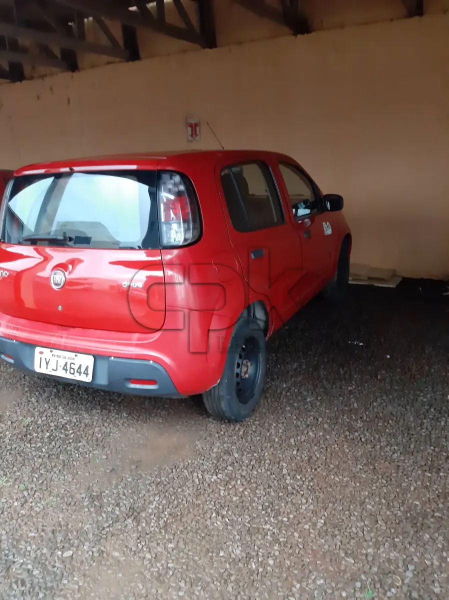 LOTE 004 - Marca Fiat Modelo Uno Drive 1.0, Renavan 01144364172,  Placa IYJ4644, Chassi 9BD195B4NJ0831866, Ano/Mod  2017/2018, Motor 3 Cil, Firefly Potência 77 CV Combust Flex  Cor Vermelha.