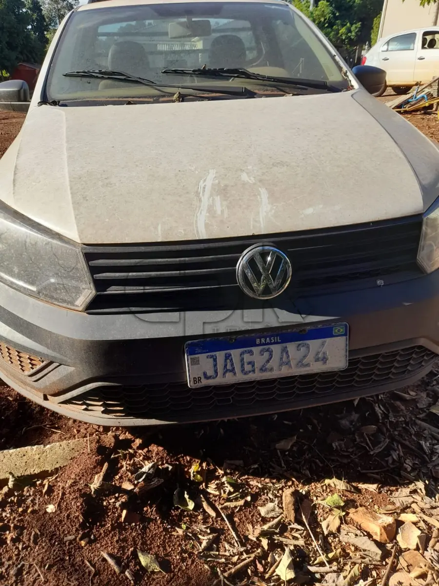 LOTE 027 - VEÍCULO VW/NOVA SAVEIRO RB MBVS. ANO FABRICAÇÃO: 2020 ANO MODELO: 2021 COR: BRANCA COMBUSTÍVEL ALCOOL/GASOLINA Placa JAG2A24– Chassi 9BWKB45U0MP020290