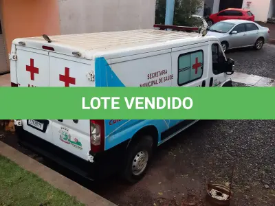 LOTE 005 - Marca Fiat Modelo Ducato TCA AMB, Renavan 01198686380,  Placa IZK8B79, Chassi 3C6DFVCK3KE519636, Ano/Mod  2019/2019, Motor 4 Cilindros, Turbo, 2.3 Potência 130 CV,  Combust Diesel, Cor Branca.