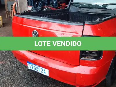 LOTE 002 - Marca Volkswagen, Modelo Nova Saveiro TL MBVS, Renavan  01206770527, Placa IZO7F24 Chassi 9BWKB45UXP017556,  Ano/Mod 2019/2020, Motor 4 Cilindros, 8 válvulas Potência 104  CV, cor vermelha.