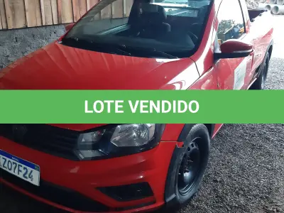 LOTE 002 - Marca Volkswagen, Modelo Nova Saveiro TL MBVS, Renavan  01206770527, Placa IZO7F24 Chassi 9BWKB45UXP017556,  Ano/Mod 2019/2020, Motor 4 Cilindros, 8 válvulas Potência 104  CV, cor vermelha.