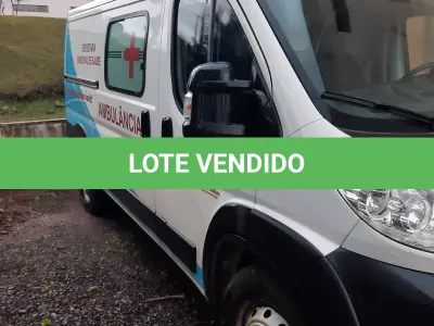 LOTE 005 - Marca Fiat Modelo Ducato TCA AMB, Renavan 01198686380,  Placa IZK8B79, Chassi 3C6DFVCK3KE519636, Ano/Mod  2019/2019, Motor 4 Cilindros, Turbo, 2.3 Potência 130 CV,  Combust Diesel, Cor Branca.