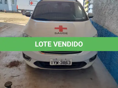 LOTE 012 - VEÍCULO GM SPIN 1.8L MT LTZ, COR BRANCA, ANO/MOD 2018/2019, CHASSI Nº 9BGJC7520KB152590, MOTOR NºGFN027781, RENAVAN Nº104644, PLACAS IYW-3863. NO ESTADO QUE SE ENCONTRA. PATRIMÔNIO MUNICIPAL Nº12940.
