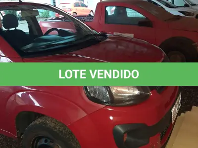 LOTE 004 - Marca Fiat Modelo Uno Drive 1.0, Renavan 01144364172,  Placa IYJ4644, Chassi 9BD195B4NJ0831866, Ano/Mod  2017/2018, Motor 3 Cil, Firefly Potência 77 CV Combust Flex  Cor Vermelha.