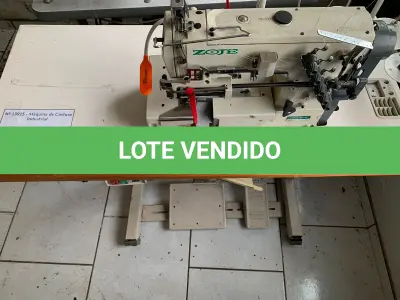 LOTE 020 - Máquina de Costura Industrial ZOJE Galoneira BT Plana  Fechada.